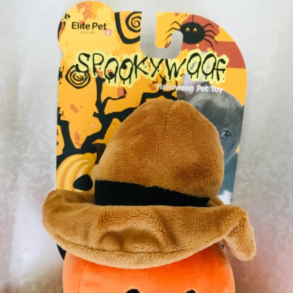 Elite Pet Spookywoof Scarecrow Halloween   Squeaky Dog Toy 12”